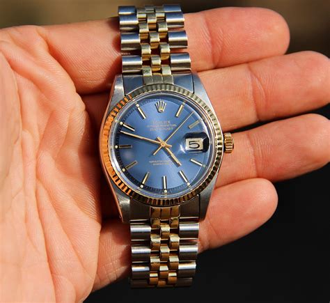 rolex datejust 1603 steel blue dial|rolex datejust 1601 price.